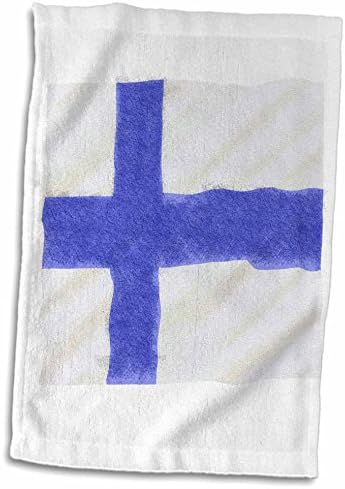 3dRose Florence Grunge - Kép a Grunge Stílus, Finnország Zászló - Törölköző (twl-234483-1)