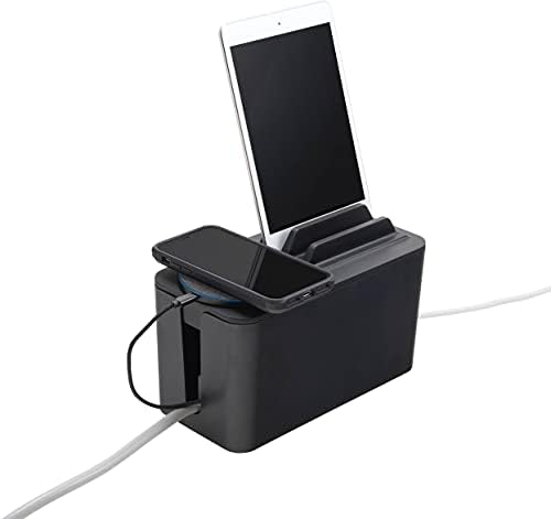 Bluelounge CableBox Mini kábel Kábel Menedzsment Rendszer - túlfeszültségvédő Tartalmazza - (Fekete) - 2 darabos Csomag