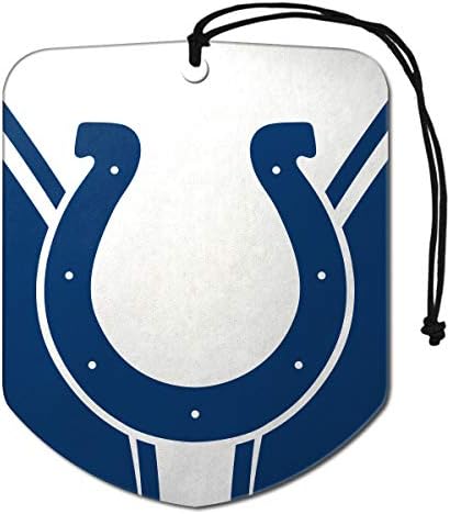 FANMATS 61572 NFL Indianapolis Colts Lógó Autó Illatosító, 2 Csomag, Fekete Jég Illat, Szag Eliminator, Pajzs Design Team
