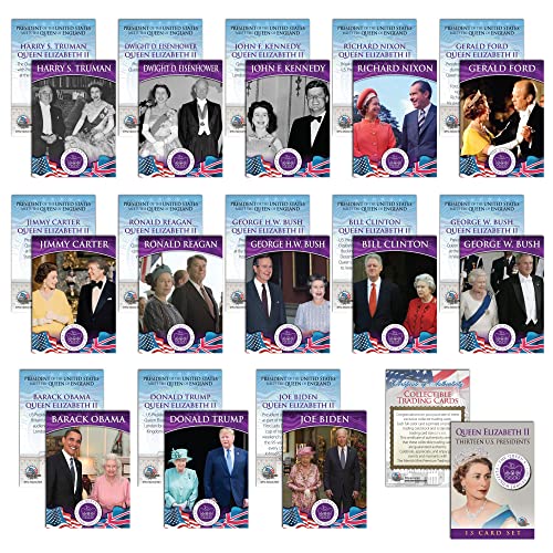 Queen Elizabeth II 2022 Platinum Jubileumi Prémium Megemlékező 14-Kártya Beállítása, Mely a Queen Elizabeth II-Találkozók