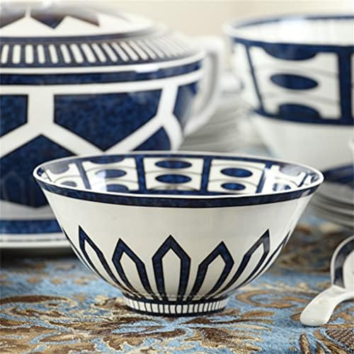 ygqzm Kínai porcelán Kék Tál Nyugati Asztali Szett Háztartási Kombinált High-end Európai Étel Tál Szett