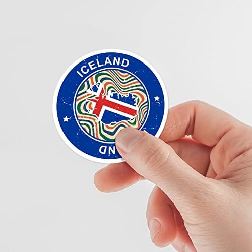Guangpat Izland Zászló Ország Térkép Matricák Izland Kerek Matrica Címke Ország, Város Emlék, 3 Inch Hazafias Matricák a