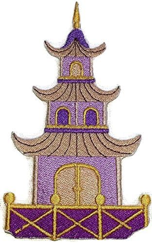 BeyondVision Csodálatos Egyéni[ Pagoda ] [Gazdag Japán Kultúra, a Hagyomány] Hímzett Vasalót/Varrni Patch [5.79 x 4.66] [Készült