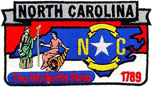 Észak-Karolinai Állami Alakú Térkép Hímzett Javítás, Vas-A Ragasztó