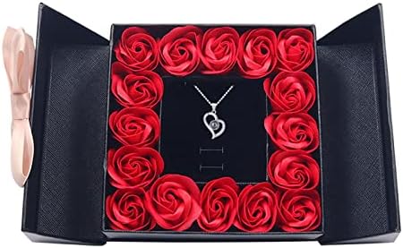 Örök Igazi Rose díszdobozok,Örökké Virág Doboz Szeretlek Szív Nyaklánc 100 Nyelvek Valentin Napra, Romantikus Születésnapi