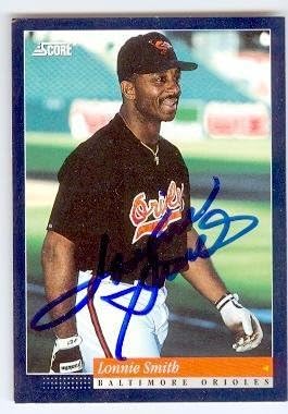 Lonnie Smith dedikált baseball kártya (Baltimore Orioles) 1994 Pontszám 462 - MLB Dedikált Baseball Kártyák