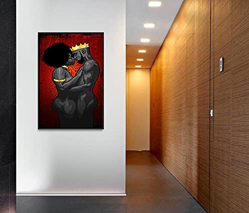 Király Wall Art Afrikai Korona Vászon Poszter Afro-Amerikai Wall Art Fekete Függetlenség Napja Plakát Hálószoba, Fali Dekor,